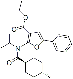 3-Furancarboxylic  acid,  2-[[(trans-4-methylcyclohexyl)carbonyl](1-methylethyl)amino]-5-phenyl-,  ethyl  ester 化学構造式