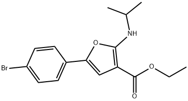 3-Furancarboxylic  acid,  5-(4-bromophenyl)-2-[(1-methylethyl)amino]-,  ethyl  ester 化学構造式
