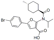 3-Furancarboxylic  acid,  5-(4-bromophenyl)-2-[[(trans-4-methylcyclohexyl)carbonyl](1-methylethyl)amino]- 结构式