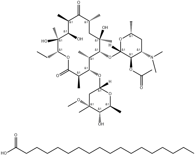 醋硬脂红霉素, 96128-89-1, 结构式