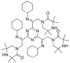 1,1',1''-[1,3,5-Triazine-2,4,6-triyltris[(cyclohexylimino)-2,1-ethanediyl]]tris[3,3,5,5-tetramethylpiperazin-2-one]|