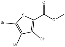 4,5‐ジブロモ‐3‐ヒドロキシチオフェン‐2‐カルボン酸メチル 化学構造式