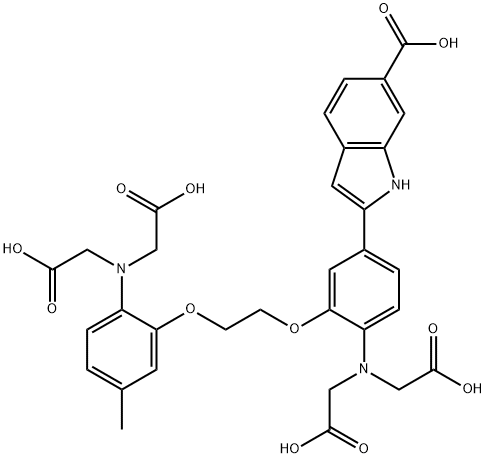 96314-96-4 2-[4-[ビス(カルボキシメチル)アミノ]-3-[2-[2-[ビス(カルボキシメチル)アミノ]-5-メチルフェノキシ]エトキシ]フェニル]-1H-インドール-6-カルボン酸