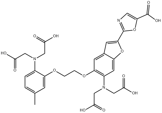 α,α'-[[5-[2-[2-[ビス(カルボキシメチル)アミノ]-5-メチルフェノキシ]エトキシ]-2-(5-カルボキシオキサゾール-2-イル)ベンゾフラン-6-イル]イミノ]ビス酢酸 price.