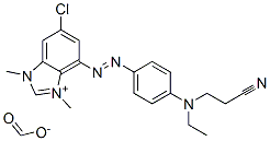 6-クロロ-4-[[4-[(2-シアノエチル)エチルアミノ]フェニル]アゾ]-1,3-ジメチル-1H-ベンゾイミダゾール-3-イウム・ホルマート 化学構造式