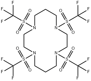 1,4,8,11-Tetraazacyclotetradecane, 1,4,8,11-tetrakis[(trifluoroMethyl)sulfonyl]-,96455-17-3,结构式