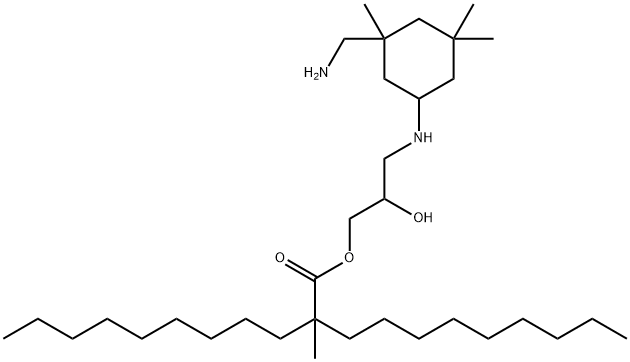 3-[[3-(aminomethyl)-3,5,5-trimethylcyclohexyl]amino]-2-hydroxypropyl 2-methyl-2-nonylundecanoate,96507-74-3,结构式