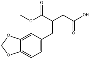 BUTANEDIOIC ACID, (1,3-BENZODIOXOL-5-YLMETHYL)-, 1-METHYL ESTER 化学構造式