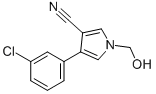 4-(3-CHLOROPHENYL)-1-(HYDROXYMETHYL)-1H-PYRROLE-3-CARBONITRILE,96572-00-8,结构式