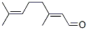 (2E)-3,7-dimethylocta-2,6-dienal 化学構造式