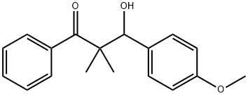 3-hydroxy-3-(4-methoxyphenyl)-2,2-dimethyl-1-phenyl-propan-1-one 化学構造式