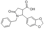 2-(1,3-BENZODIOXOL-5-YL)-5-OXO-1-(PHENYLMETHYL)-3-PYRROLIDINECARBOXYLIC ACID Struktur