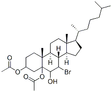 Cholestane-3,5,6-triol, 7-bromo-, 3,5-diacetate 化学構造式