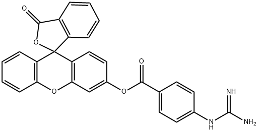 3'-(4-guanidinobenzoyloxy)spiro(isobenzofuran-1-(3H),9'-(9H)xanthen)-3-one,97165-32-7,结构式