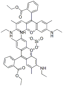 Xanthylium, 9-[2-(ethoxycarbonyl)phenyl]-3,6-bis(ethylamino)-2,7-dimethyl-, silicate 结构式