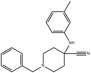 1-benzyl-4-(m-toluidino)piperidine-4-carbonitrile  Structure