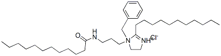 1-benzyl-4,5-dihydro-1-[3-[(1-oxododecyl)amino]propyl]-2-undecyl-1H-imidazolium chloride Struktur