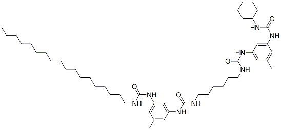 1-[6-[[[[3-[[(cyclohexylamino)carbonyl]amino]-5-methylphenyl]amino]carbonyl]amino]hexyl]-3-[3-methyl-5-[[(octadecylamino)carbonyl]amino]phenyl]urea,97337-90-1,结构式