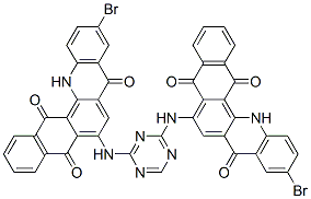6,6'-(1,3,5-triazine-2,4-diyldiimino)bis[10-bromonaphth[2,3-c]acridine-5,8,14(13H)-trione] 结构式