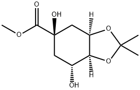 1,3-Benzodioxole-5-carboxylic acid, hexahydro-5,7-dihydroxy-2,2-dimethyl-, methyl ester, (3aR,5R,7R,7aS)-,97373-88-1,结构式