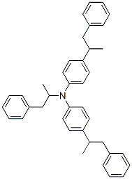 α-メチル-N,N-ビス[4-(1-メチル-2-フェニルエチル)フェニル]ベンゼンエタンアミン 化学構造式