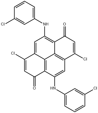 3,8-dichloro-5,10-bis[(3-chlorophenyl)amino]pyrene-1,6-dione Structure