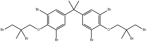 1,1'-(isopropylidene)bis[3,5-dibromo-4-(2,3-dibromo-2-methylpropoxy)benzene] Struktur