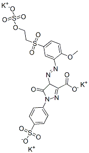 tripotassium 4,5-dihydro-4-[[2-methoxy-5-[[2-(sulphonatooxy)ethyl]sulphonyl]phenyl]azo]-5-oxo-1-(4-sulphonatophenyl)-1H-pyrazole-3-carboxylate 结构式