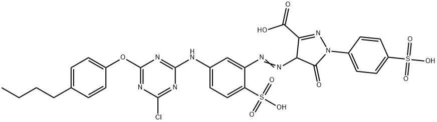 4-[[5-[[4-(4-butylphenoxy)-6-chloro-1,3,5-triazin-2-yl]amino]-2-sulphophenyl]azo]-4,5-dihydro-5-oxo-1-(4-sulphophenyl)-1H-pyrazole-3-carboxylic acid|