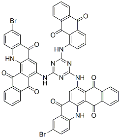 6,6'-[[6-[(9,10-dihydro-9,10-dioxoanthryl)amino]-1,3,5-triazine-2,4-diyl]diimino]bis[10-bromonaphth[2,3-c]acridine-5,8,14(13H)-trione] Structure