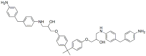 1,1'-[(1-メチルエチリデン)ビス(4,1-フェニレンオキシ)]ビス[3-[[4-[(4-アミノフェニル)メチル]フェニル]アミノ]-2-プロパノール] 化学構造式