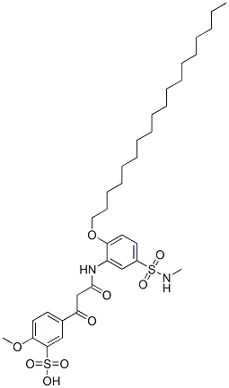 2-methoxy-5-[3-[[5-[(methylamino)sulphonyl]-2-(octadecyloxy)phenyl]amino]-1,3-dioxopropyl]benzenesulphonic acid Struktur