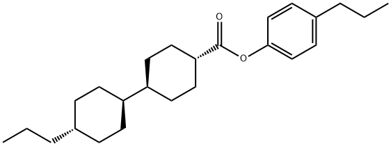 4-プロピルフェニル=trans-4′-プロピル-1,1′-ビ(シクロヘキサン)-trans-4-カルボキシラート 化学構造式