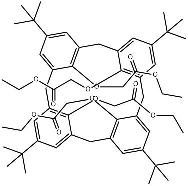 4-tert-ブチルカリックス[4]アレーン-O,O',O'',O'''-四酢酸テトラエチル 化学構造式