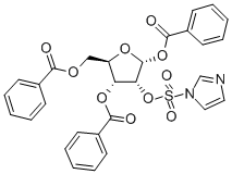 2-(1'-咪唑磺酰氧基)-1,3,5-三苯甲酰氧基-alpha-D-呋喃核糖,97614-42-1,结构式