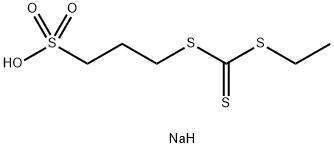 sodium 3-[[(ethylthio)thioxomethyl]thio]propanesulphonate Struktur