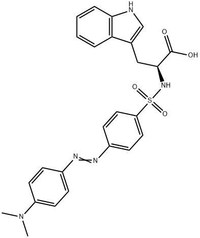Nα-[[4-[[4-(ジメチルアミノ)フェニル]アゾ]フェニル]スルホニル]-L-トリプトファン 化学構造式