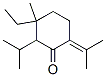 3-ethyl-2-(isopropyl)-6-(isopropylidene)-3-methylcyclohexan-1-one Struktur
