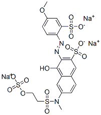 trisodium 4-hydroxy-3-[(4-methoxy-2-sulphonatophenyl)azo]-6-[methyl[[2-(sulphonatooxy)ethyl]sulphonyl]amino]naphthalene-2-sulphonate 结构式