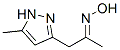 2-Propanone,  1-(5-methyl-1H-pyrazol-3-yl)-,  oxime 化学構造式