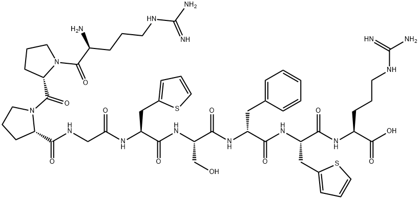 [Thi5,8,D-Phe7]ブラジキニン 化学構造式