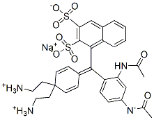 hydrogen [4-[4-(diethylamino)-alpha-(disulphonato-1-naphthyl)benzylidene]cyclohexa-2,5-dien-1-ylidene]diethylammonium, sodium salt 化学構造式
