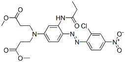 methyl N-[4-[(2-chloro-4-nitrophenyl)azo]-3-[(1-oxopropyl)amino]phenyl]-N-(3-methoxy-3-oxopropyl)-beta-alaninate 结构式