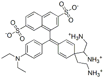 hydrogen [4-[4-(diethylamino)-alpha-(3,7-disulphonato-1-naphthyl)benzylidene]cyclohexa-2,5-dien-1-ylidene]diethylammonium, ammonium salt Structure