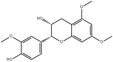 3,4-ジヒドロキシ-3,5,7-トリメトキシフラバノン 化学構造式