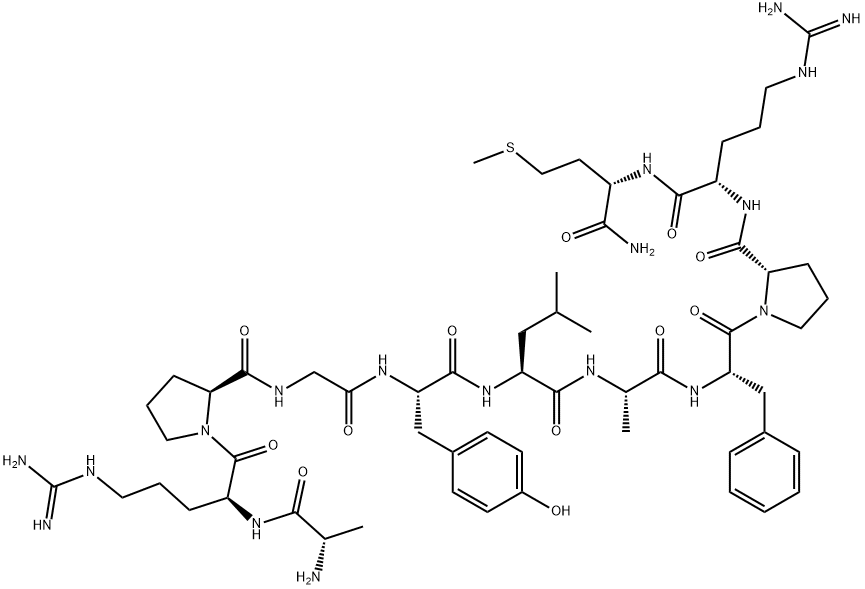 ALA-ARG-PRO-GLY-TYR-LEU-ALA-PHE-PRO-ARG- MET AMIDE Structure