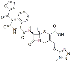 (7R)-7-[[(R)-[[[(2-Furoyl)amino]carbonyl]amino]phenylacetyl]amino]-3-[[(1-methyl-1H-tetrazol-5-yl)thio]methyl]cepham-3-ene-4-carboxylic acid,98048-76-1,结构式