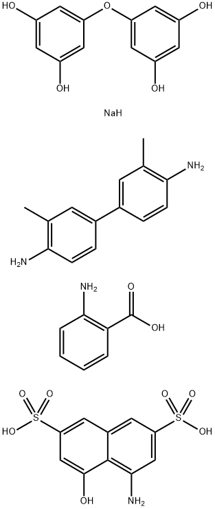 Benzoic acid, 2-amino-, diazotized, coupled with 4-amino-5-hydroxy-2,7-naphthalenedisulfonic acid, diazotized 3,3'-dimethyl[1,1'-biphenyl]-4,4'-diamine and 5,5'-oxybis[1,3-benzenediol], sodium salt Structure