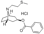 8-(2-(Methylthio)ethyl)-1-alpha-H,5-alpha-H-nortropan-3-beta-ol benzoa te hydrochloride Struktur