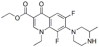 1-Ethyl-6,8-difluoro-1,4-dihydro-7-(3-methyl-1-piperazinyl)-4-oxoquinoline-3-carboxylic acid ethyl ester,98079-83-5,结构式